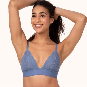 NWT Lively Long-lined Lace Bralette Vintage Indigo